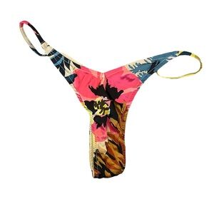 VVS Bright Floral Thong Bikini Swim Bottom‎ Size Medium NWT
